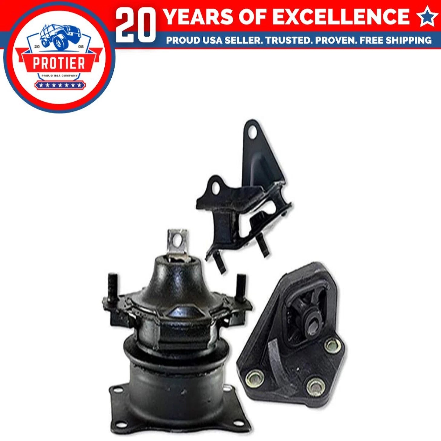 Fits 2003-2007 Honda Accord 2.4L MANUAL Front Motor/Rear & Upper Trans Mount : 6B93BC-57