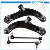 4PCS Front Lower Control Arms Sway Bar Links Kit For Nissan Versa & Cube 6B93BC-57