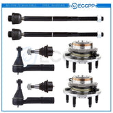 8PCS Front Wheel Bearing Hub Tie Rod Steering Fits 2007-2013 Silverado 1500 4WD 6B93BC-57