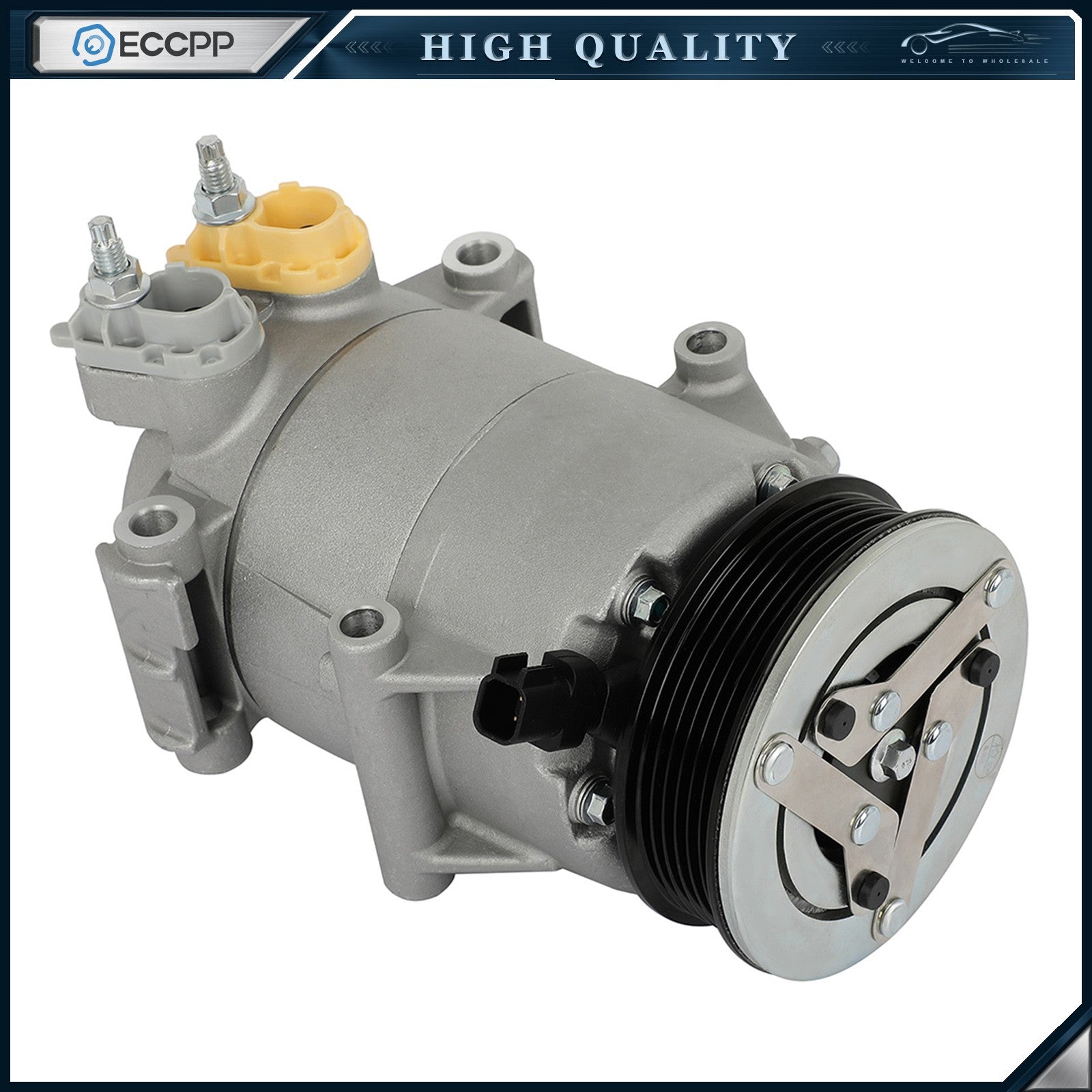 A/C Compressor and Clutch For Ford Fiesta 2014-2015 2016 2017 2018 2019 1.6L 6B93BC-57