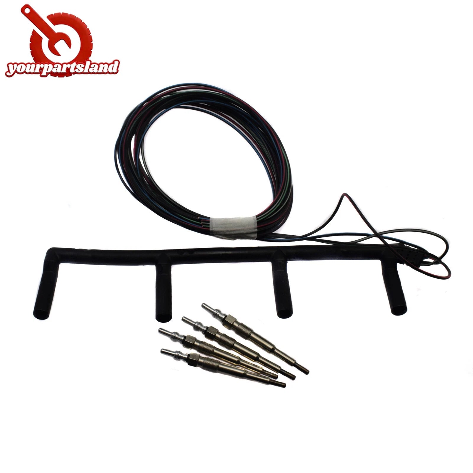 1.9 Diesel Glow Plugs & Harness for 04-10 VW Jetta Beetle Bora Golf 038971782C 6B93BC-57