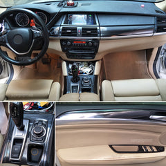 Carbon Fiber Pattern Center Console Molding Sticker Decals For BMW X5 E70 X6 E71