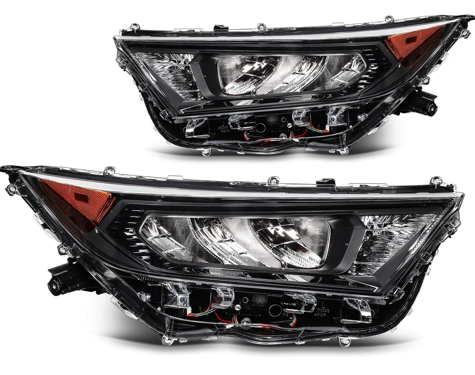 ECCPP LED Headlights Assembly For Toyota RAV4 2.5L 2019-2021 Pair Black Amber 6B93BC-57