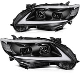 Pair LED Headlights Assembly For 2011-2013 Toyota For Corolla 1.8L 2.4L Black 6B93BC-57
