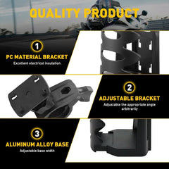 Adjustable Motorcycle Handlebar Cup Holder Drink Bottle Mount Fit for 17-32mm EA 6B93BC-57