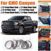 Door Rubber Seal Strips Weather Draft Wind Noise Reduction Kit For GMC Canyon