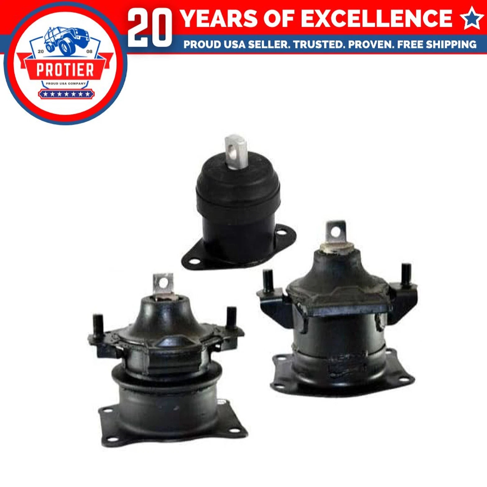 Fits 2003-2007 Honda Accord 3.0L AUTO Trans Motor Mount Set 3PCS : A4526HY, 6B93BC-57