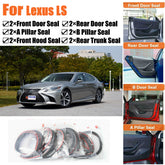 Door Rubber Seal Strips Weather Draft Wind Noise Reduction Kit For Lexus LS