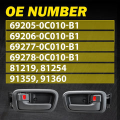 For 2000-2006 Toyota Tundra Gray Door Handle Inside Front Driver Passenger Side 6B93BC-57