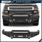 Front Bumper Fits 2014-2015 Chevy Silverado 1500 with Winch Plate & LED Light