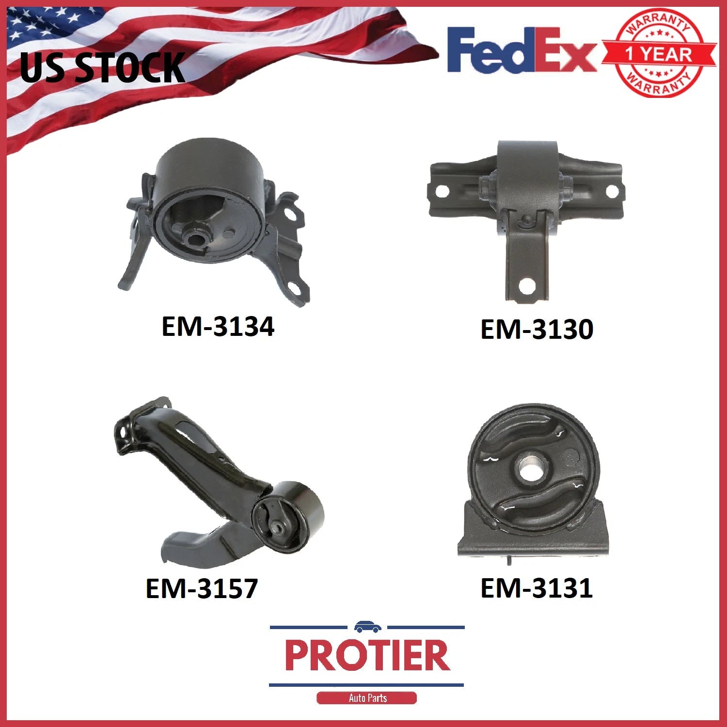 Engine Motor and Trans Mount Set for 2007-2009 Dodge Caliber 2.4L Auto CVT AWD 6B93BC-57
