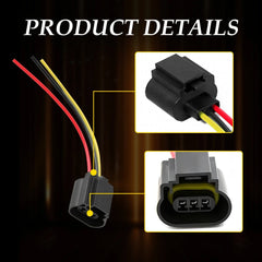 2pcs Pigtail Wire Female 9008 H13 Two Harness Headlight Replacement Bulb Plug 6B93BC-57