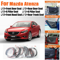 Door Rubber Seal Strips Weather Draft Wind Noise Reduction Kit For Mazda Atenza