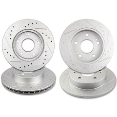 Front Rear Brake Rotors Discs For 2006 2007 2008 2009-2011 Honda Civic Slotted 6B93BC-57