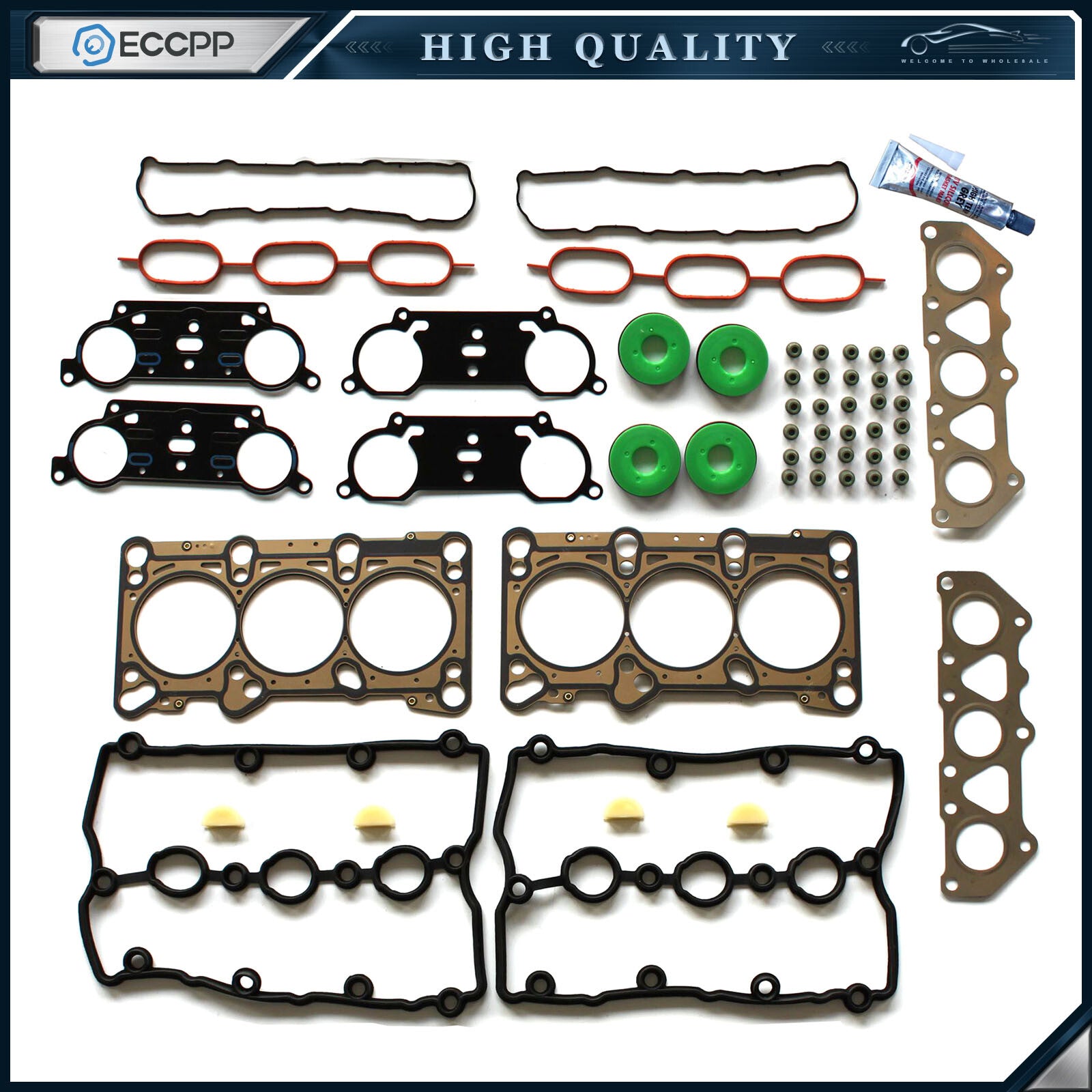 ECCPP Cylinder Head Gasket Set Fits 2002-2006 A6 Quattro A4 Quattro 3.0L DOHC ECCPP