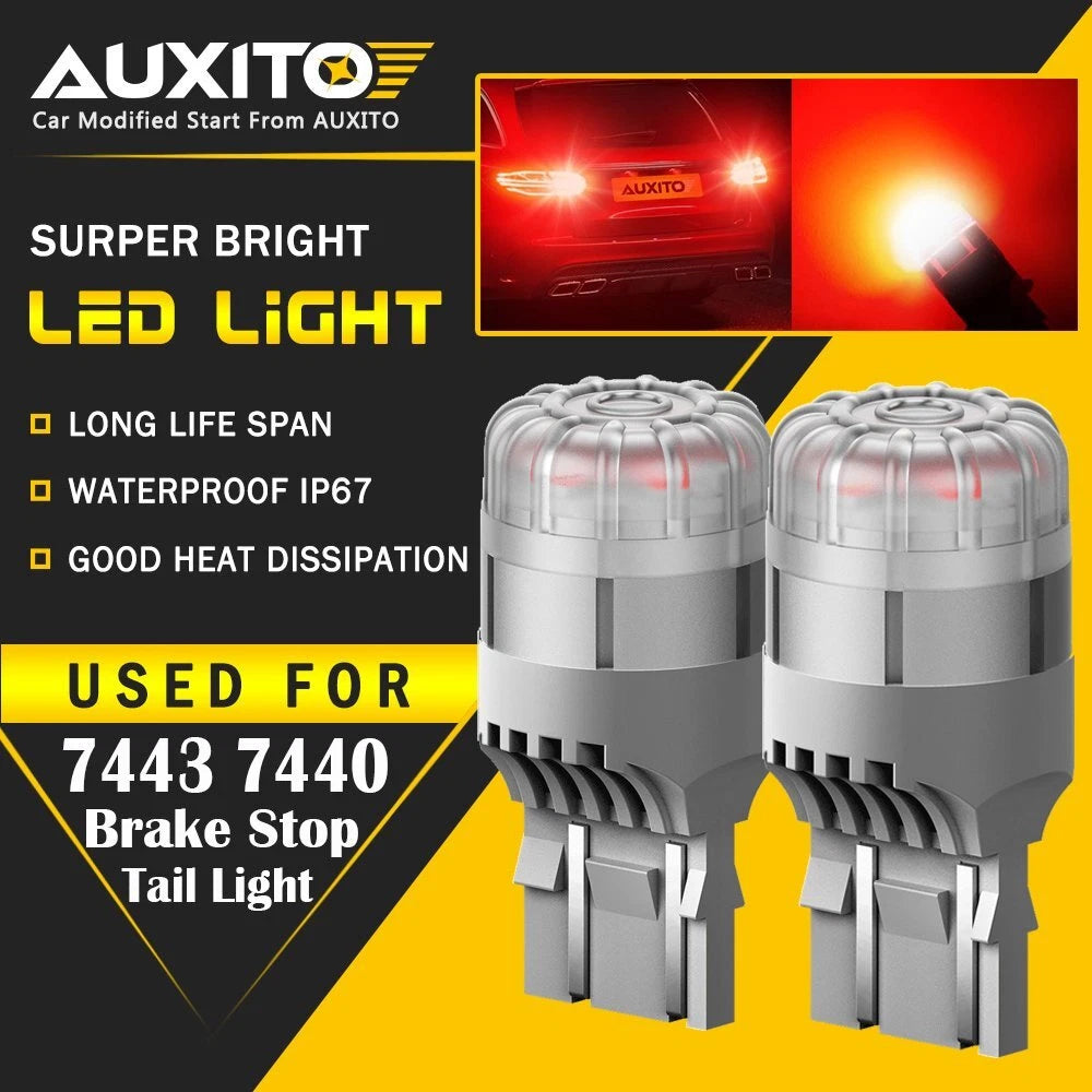 AUXITO 7443 7440 7444 Red LED Brake Tail Stop Turn Signal Marker Light Bulb EXC AUXITO