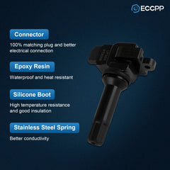 ECCPP 4 Ignition Coils For 2011-2012 Subaru Forester 2.5L 2012 Impreza 2.0L H4 KOEEP