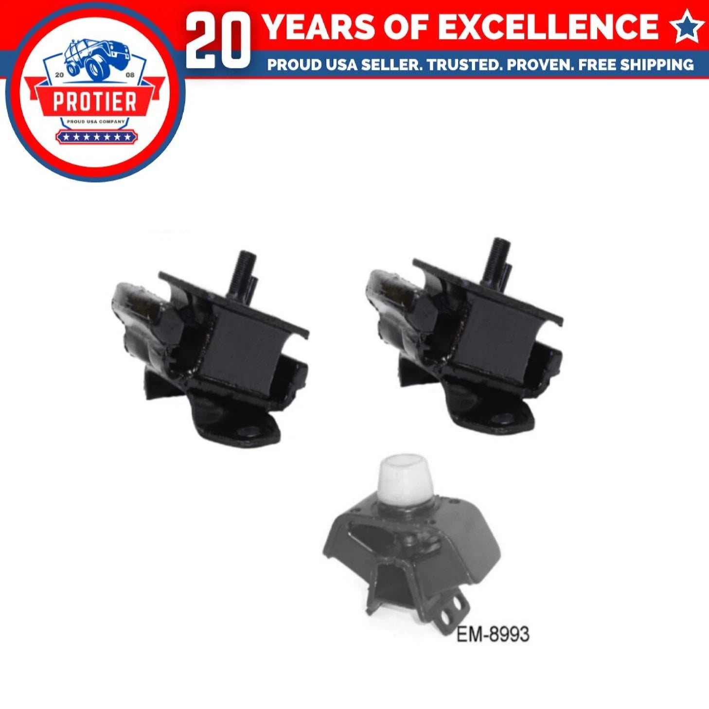 Engine Motor & Trans Mount 3PCS Set Compatible for 2000-2004 Toyota Tundra 4.7L 6B93BC-57