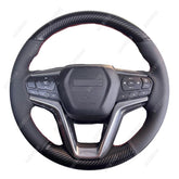 3D Carbon Fiber&Leather Steering Wheel Stitch on Wrap Cover For Isuzu D-MAX 20+ 6B93BC-57