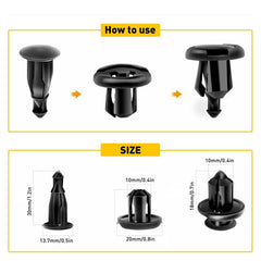 Fender Liner Clips Push Retainer For Honda Civic Accord Acura Integra 100x 10mm 6B93BC-57
