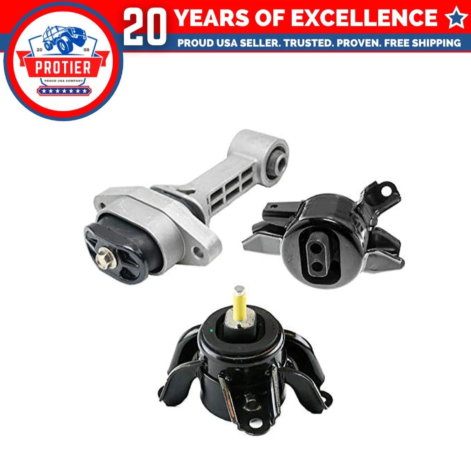 Engine Motor Mount & Transmission Mount Set 3pc Compatible with Fits 2011-2016 6B93BC-57