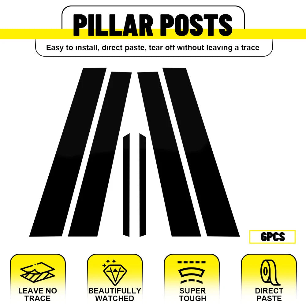 For BMW E46 4-door sedan/saloon 1998-2005 Black Pillar Posts Window Trim Cover A 6B93BC-57
