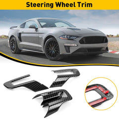 Steering Wheel Cover Trim for Ford Mustang 2015+ Accessories Carbon Fiber EOA 6B93BC-57