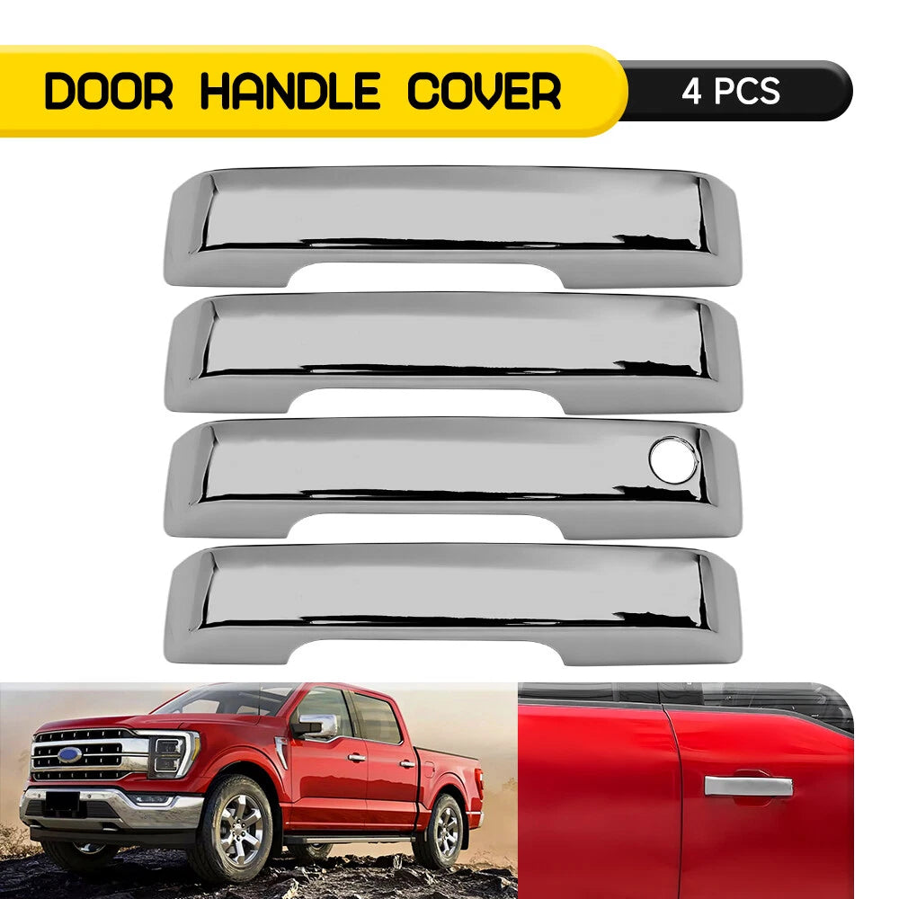 For 2021 2022 2023 2024 Ford F150 Chrome Door Handle Covers F-150 W/O Smartkey A 6B93BC-57