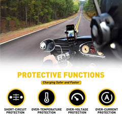 Motorcycle USB Charger Waterproof SAE to USB Cable Adapter Phone GPS Tablets EOA 6B93BC-57