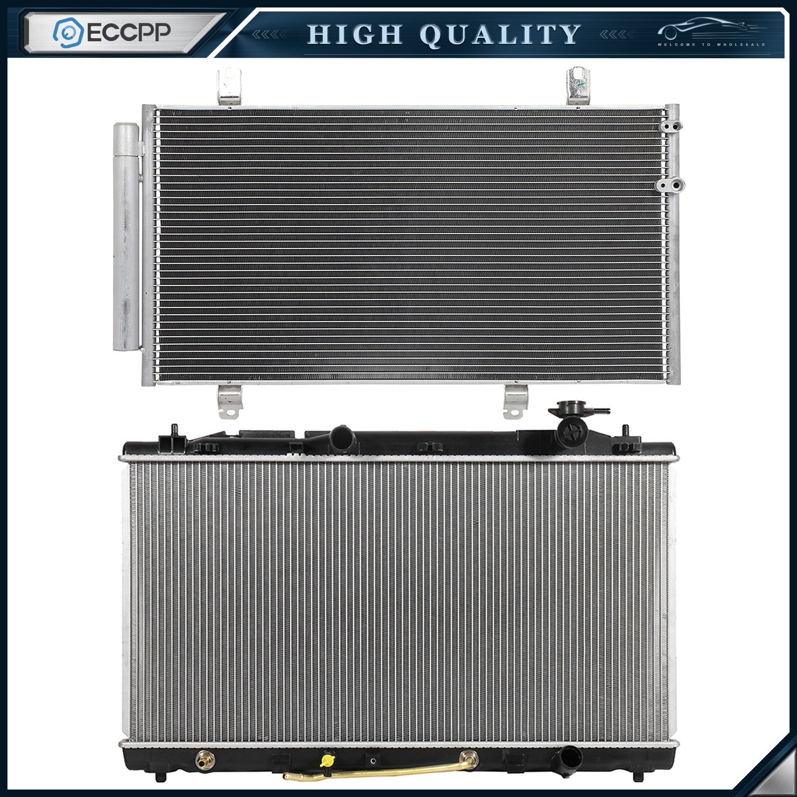 Aluminum Radiator & AC Condenser Cooling Kit For 2005-2011 2012 Toyota Avalon 6B93BC-57