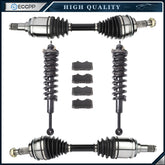 Front CV Axle + Brake Pads + Complete Struts for Toyota Tacoma 4.0L 2005-2010 6B93BC-57