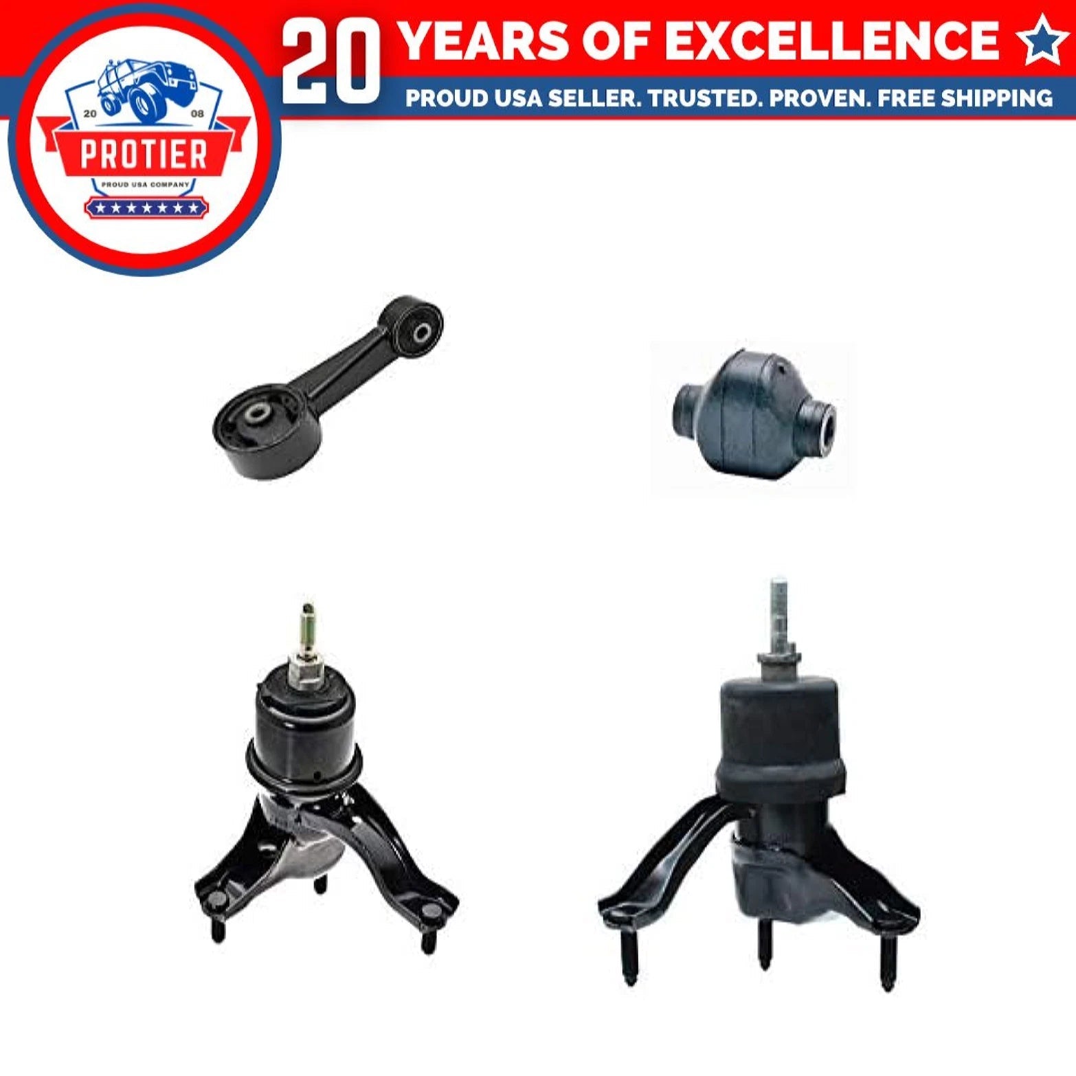 Fits 2008-2013 Toyota Highlander 3.5L Gas Engine Motor & Trans Mount Set 4pcs : 6B93BC-57