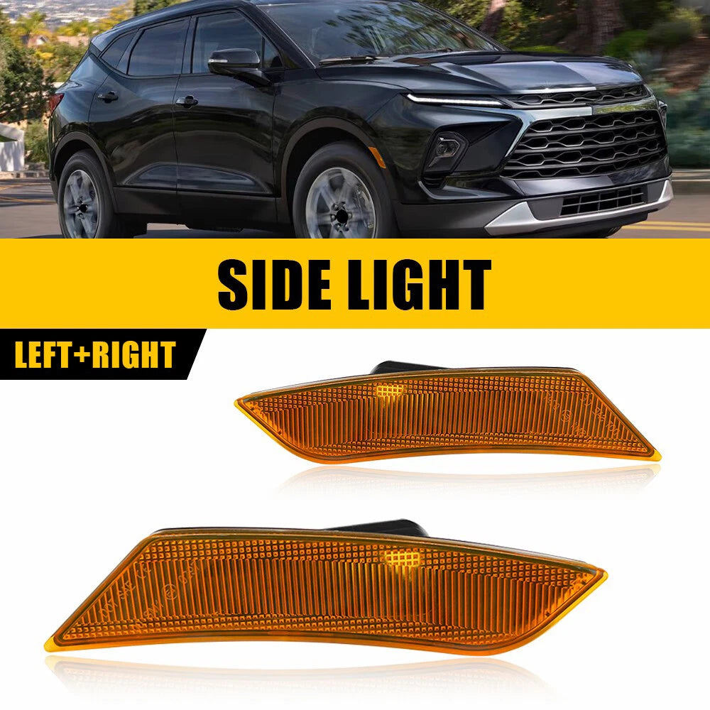 For 2013 2014 Cadillac ATS & 2017-2024 XT5 Amber Front Bumper Side Marker Lights 6B93BC-57