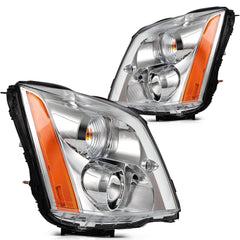 ECCPP Headlights Assembly For Cadillac DTS 4.6L 2006-2011 Pair Kit Chrome Amber 6B93BC-57