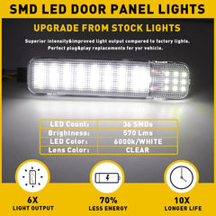 Interior Door Panel Courtesy LED Lamp Lights For Hummer H2 2003-2009 Red White A 6B93BC-57