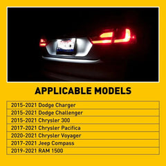 For 2015-20 Dodge Charger Chrysler Challenger 300 LED License Light Plate 6500K 6B93BC-57