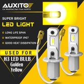 AUXITO H3 Fog Light Bulbs 3000K Yellow Golden LED Conversion kit Bright GF EOA AUXITO