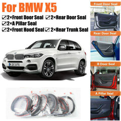 Door Rubber Seal Strips Weather Draft Wind Noise Reduction Kit For BMW X5
