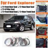 Door Rubber Seal Strips Weather Draft Wind Noise Reduction Kit For Ford Explorer