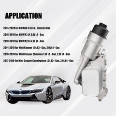 Engine Aluminum Oil Filter Housing For Mini Cooper BMW i8 X1 X2 2014-2019 6B93BC-57