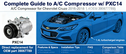 Complete Guide to A/C Compressor w/ PXC14 Compressor for Chevrolet Cruze 2016-2018 (OEM 39067789)