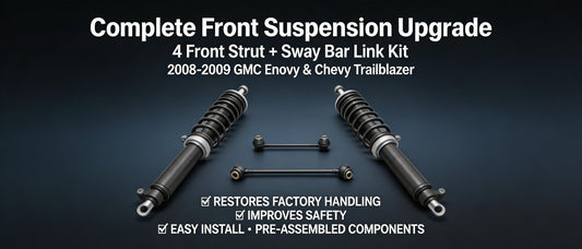 Complete Front Suspension Upgrade: 4 Front Strut + Sway Bar Link Kit for 2008-2009 GMC Envoy & Chevy Trailblazer