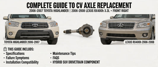 Complete Guide to CV Axle Replacement for 2006-2007 Toyota Highlander & 2006-2008 Lexus RX400h 3.3L Front Right