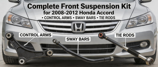 Complete Front Suspension Kit for 2008-2012 Honda Accord: Control Arms, Sway Bars & Tie Rods