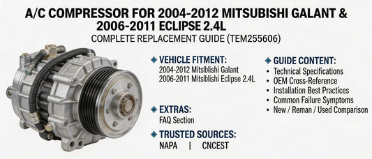 A/C Compressor For 2004-2012 Mitsubishi Galant & 2006-2011 Eclipse 2.4L – Complete Replacement Guide (TEM255606)