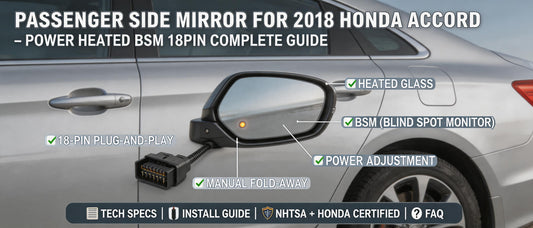 Passenger Side Mirror For 2018 Honda ACCORD – Power Heated BSM 18PIN Complete Guide