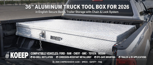 36" Aluminum Truck Tool Box for 2026: Secure Bed & Trailer Storage with Chain & Lock System