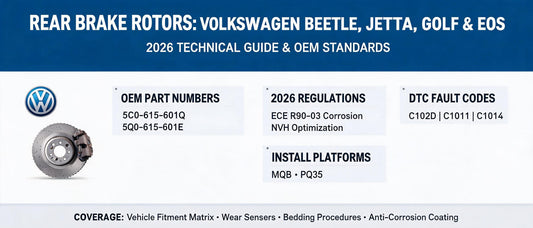 Rear Brake Rotors for Volkswagen Beetle, Jetta, Golf & EOS — 2026 Technical Guide & OEM Standards