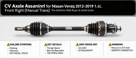 CV Axle Assembly for Nissan Versa 2012–2019 1.6L Front Right (Manual Trans): The Definitive 2026 Buyer & Install Guide