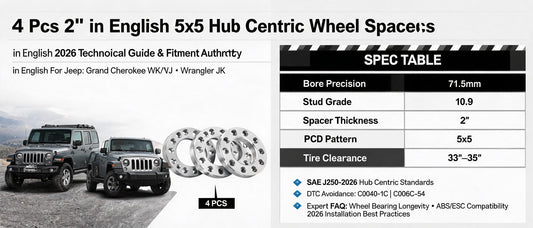 4 Pcs 2" 5x5 Hub Centric Wheel Spacers for Jeep Grand Cherokee WK WJ & Wrangler JK: 2026 Technical Guide & Fitment Authority